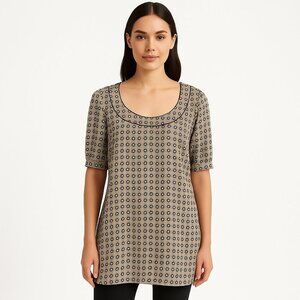 Eva Franco Printed Scoopneck Tunic Top - Size 6